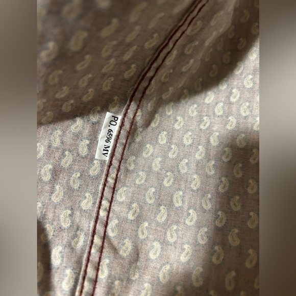 Natural Issue brown paisley w/ small paisleys long sleeve button up- size med - Picture 7 of 7